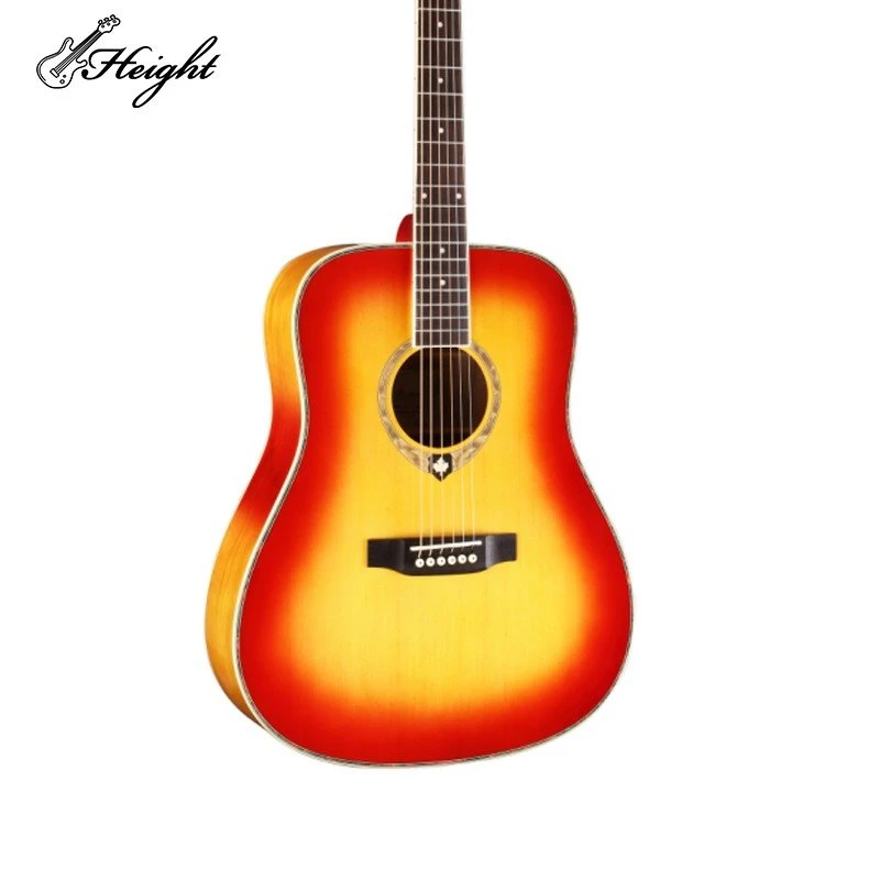 Front view of HT-140 red burst acoustic guitar Front view of HT-140 red burst acoustic guitar