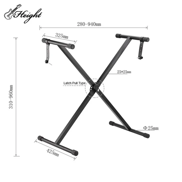 Single Tube X-Type Piano Stand Adjustable